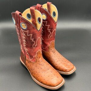 Women's 9 M Smoky Mountain Cheyenne Cognac/Red Crackle Leather Western Boots